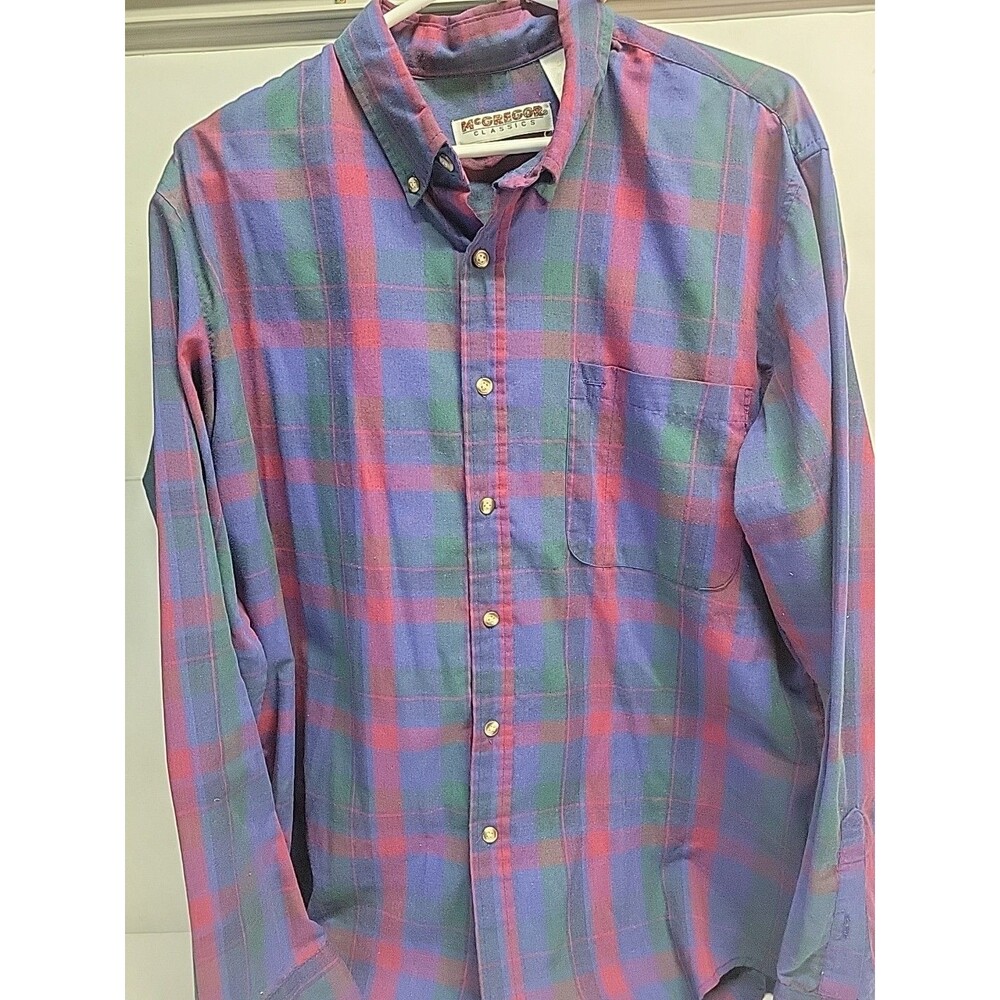 McGregor Vintage Mens Plaid Shirt Sz L‎